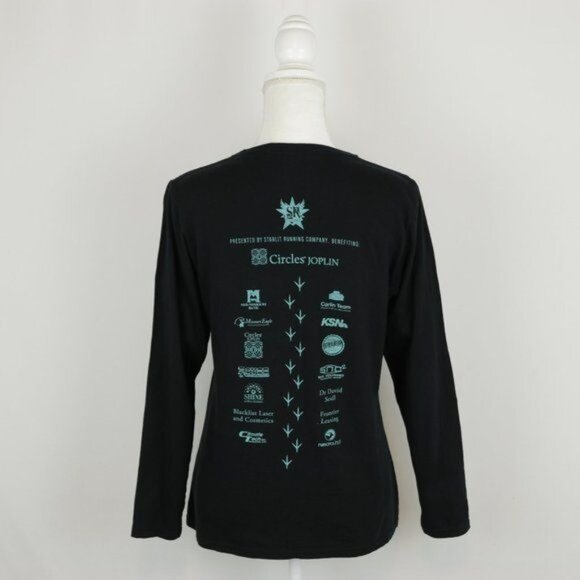 Anvil Joplin 5K Women's Medium Black Green Graphic Crewneck Long Sleeve Tee - Picture 3 of 8